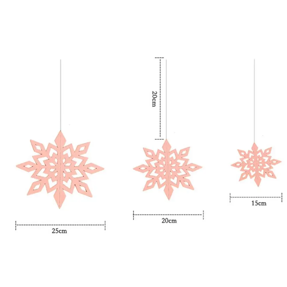 Large Cardboard Three-dimensional Snowflake Hanging Ornaments 6 Pieces Set New Year Christmas Party Decoration Supplies