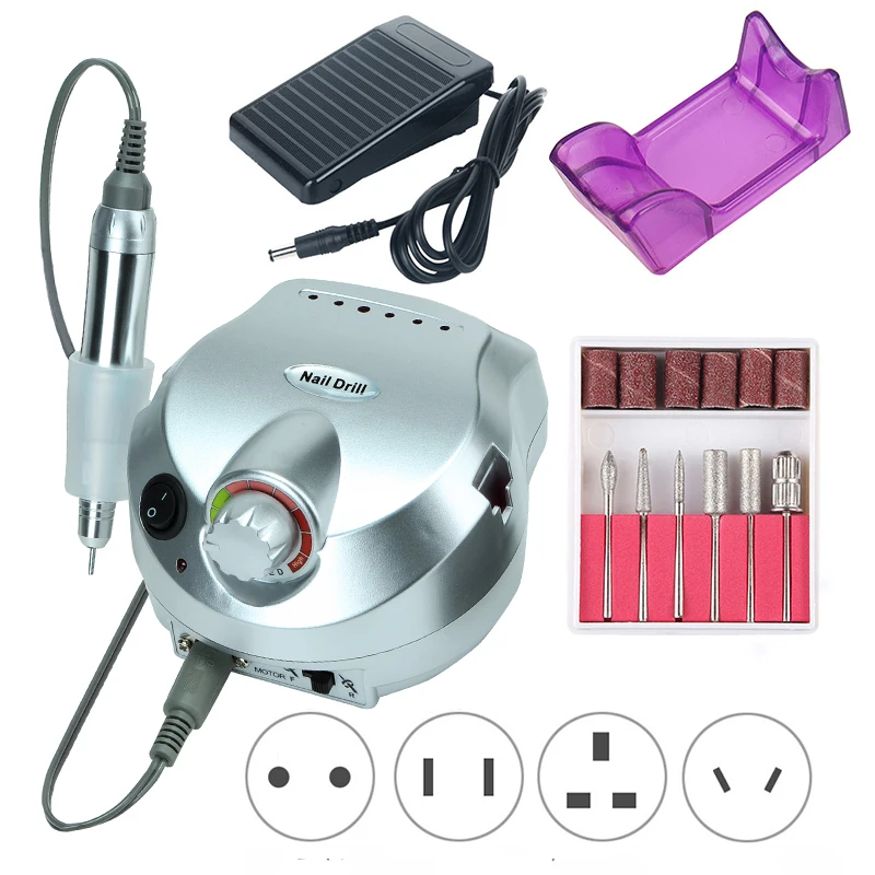 

35000/20000 RPM Electric Nail Drill Machine Manicure Set Pedicure Tips Gel Polishing Equipment Strong Nail File Left Hand Tools