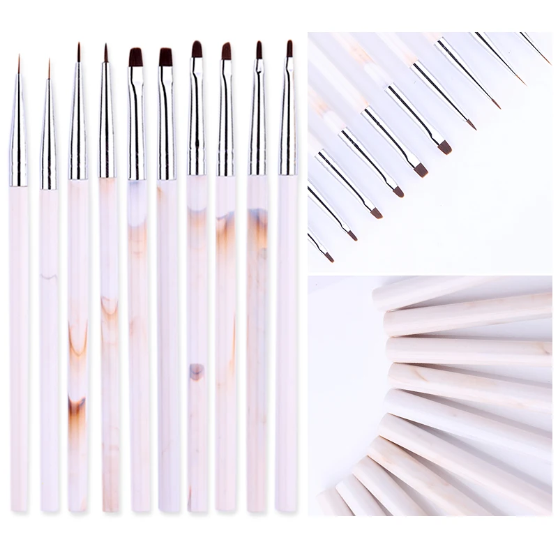 1 шт. Мраморная ручка Ультрафиолетовый гель кисть для подводка рисования ногтей