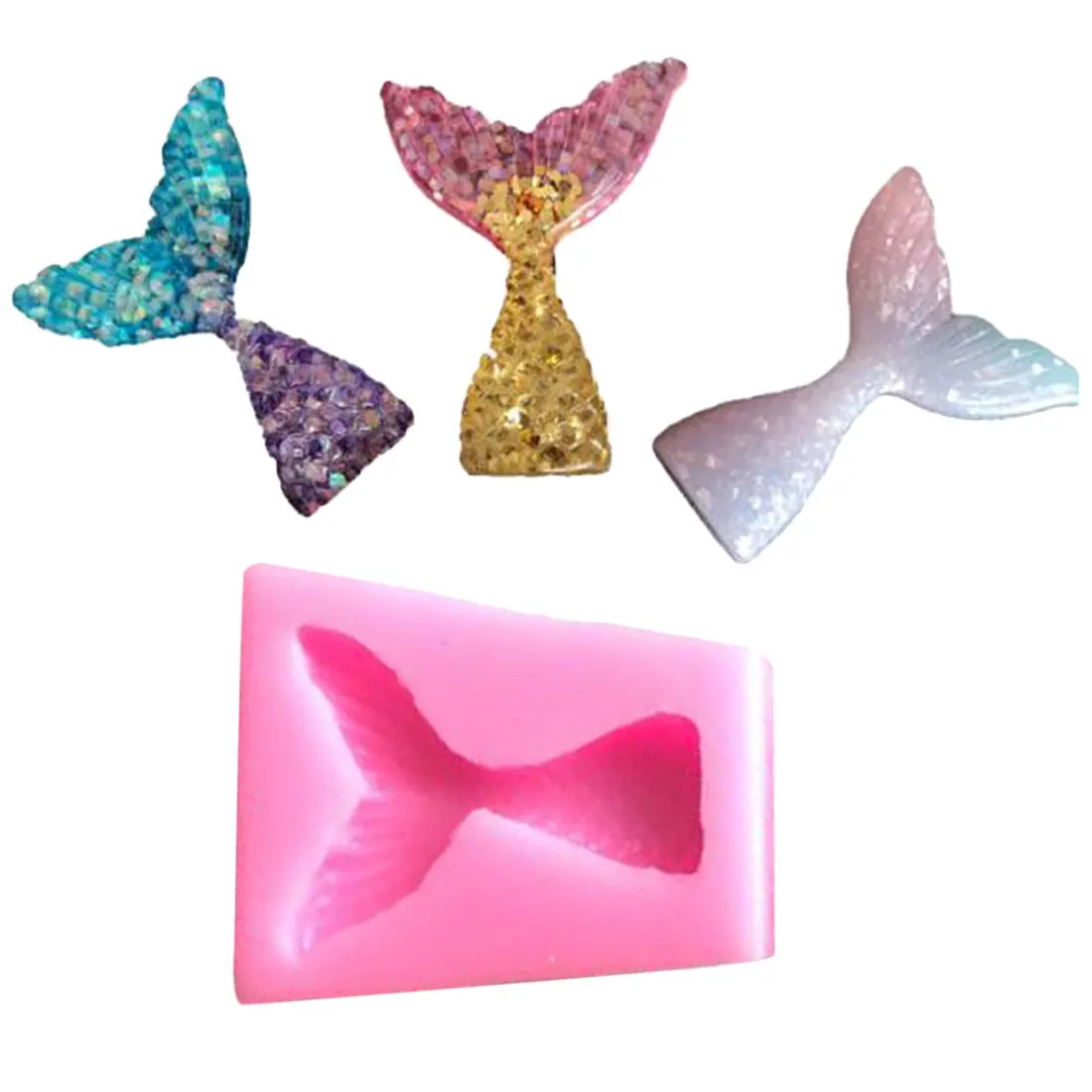 DIY Cake Decorating Tools Fish Fork Tail Fish Tail Mermaid Cake Moulds Silicone Mold Handmade Soap 2