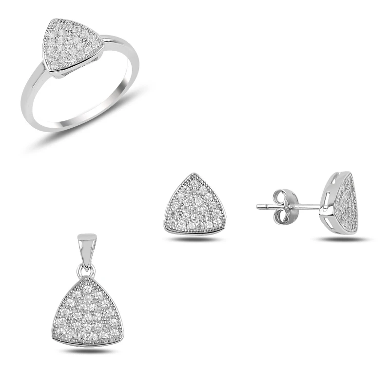 Серебряный циркониевый камень Silverlina треугольный набор Reuleaux | Украшения и
