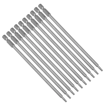 

uxcell 10 Pcs 1/4" Hex Shank T10 Magnetic Security Torx Screwdriver Bits 150mm Length