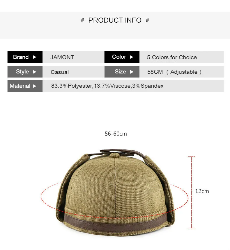 [JAMONT] зимняя мужская шапка Skullcap протектор для ушных шапок мужские шапочки шляпа уличная теплая шапка Tab Casquette Gorras