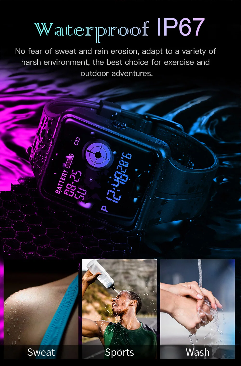 Умные часы водонепроницаемые спортивные для Android iOS Телефон умные часы монитор сердечного ритма функции кровяного давления для женщин мужчин детей