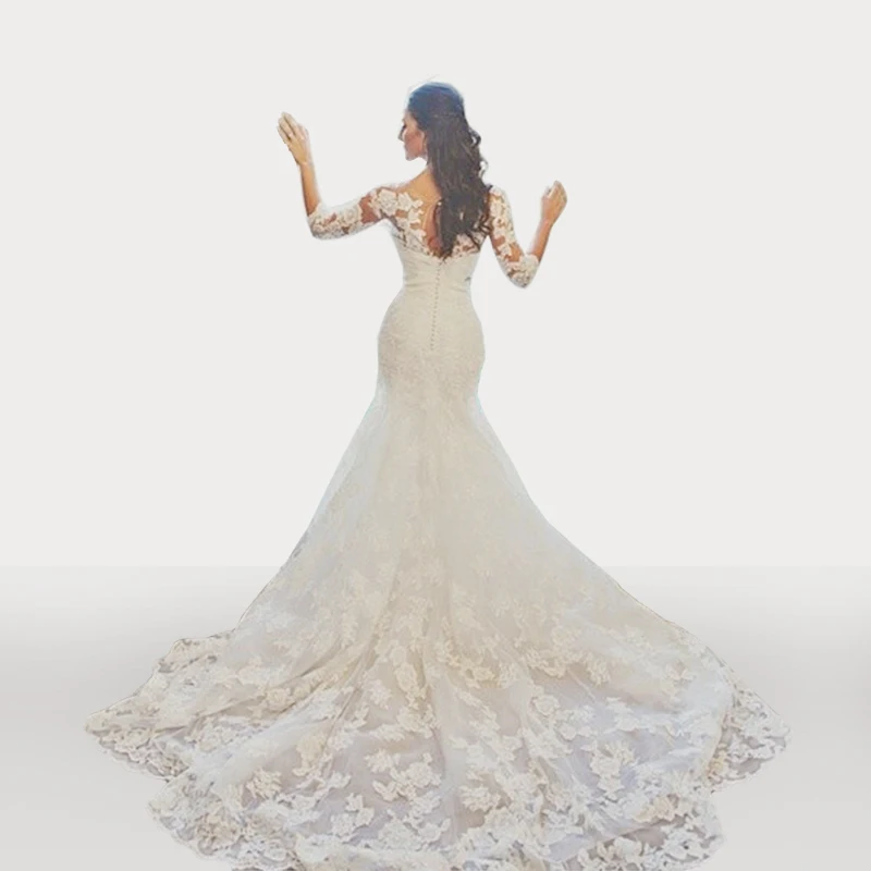 Classic Lace Mermaid Wedding Sweetheart Bridal Vestido De Novia Met Detatchable Lange Mouwen Top 780I0 Moeder Van Bruid Jurken Classic Lace Mermaid Wedding Sweetheart Bridal Vestido De Novia Met Detatchable Lange Mouwen Top 780I0 Moeder Van Bruid Jurken
