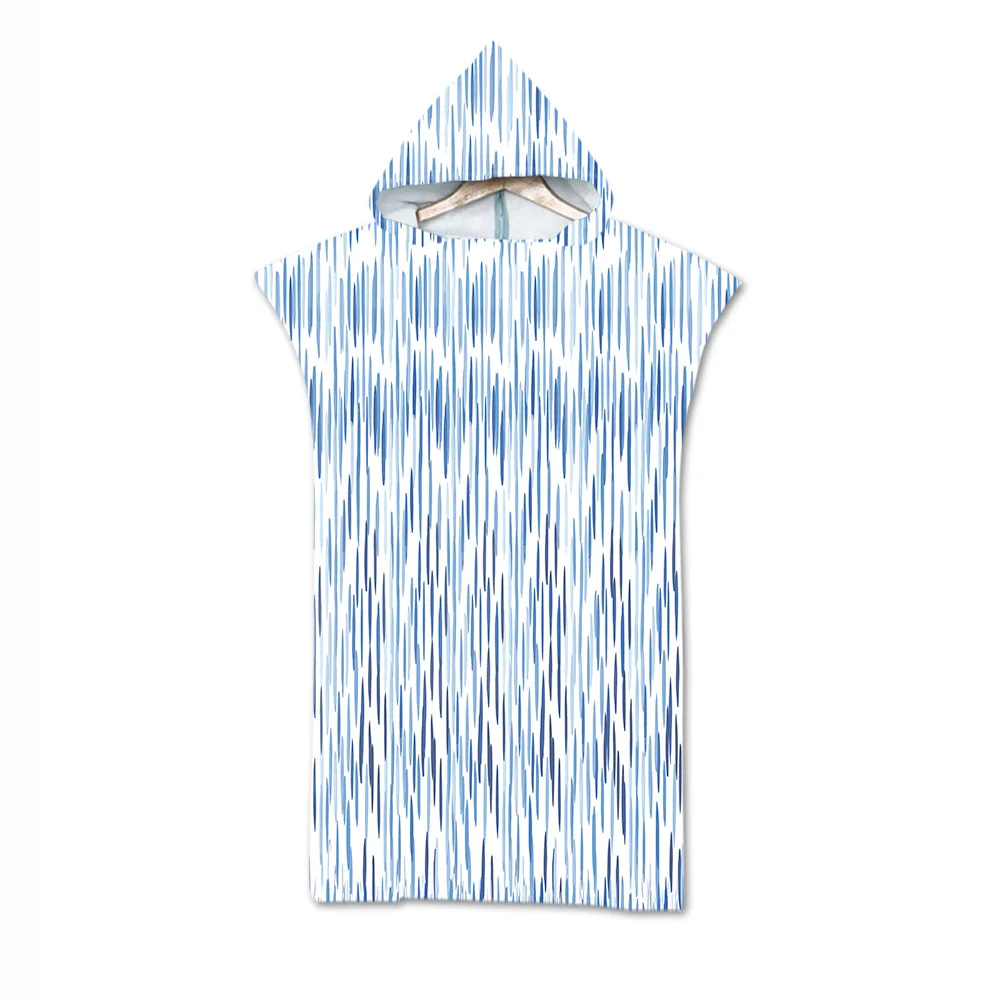 75*110cm Microfiber Printed Hooded Bath Beach Towel For Adults Quick Dry Swimming Poncho Bath Towel With Cloak Bathrobe