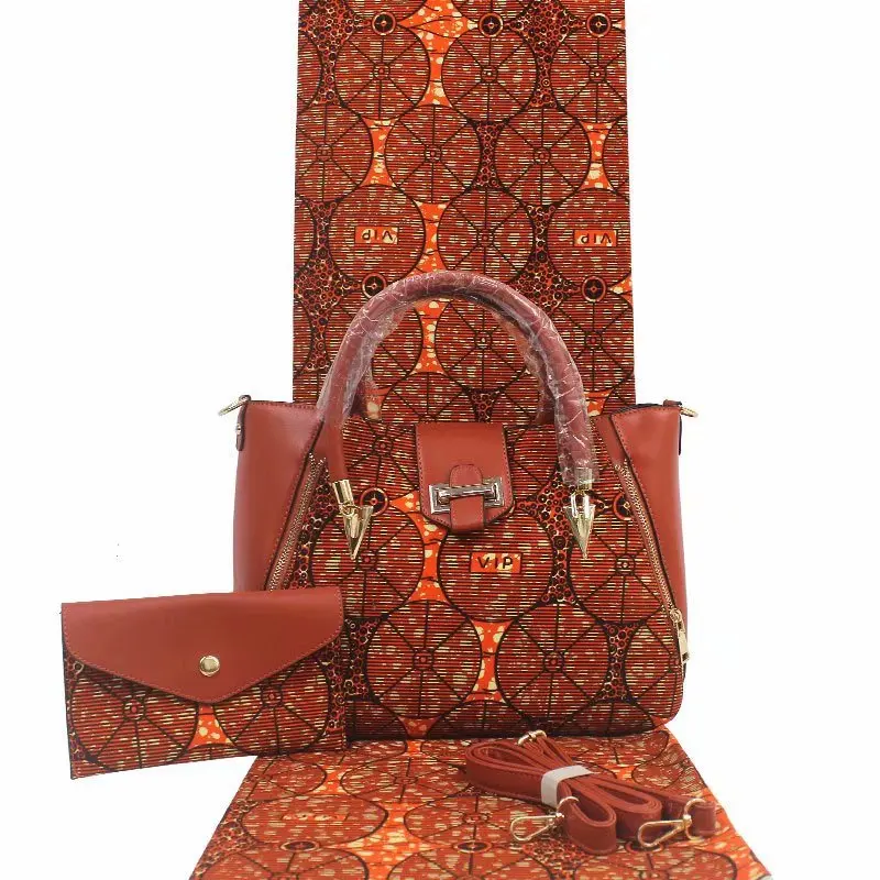 Hoge Kwaliteit Afrikaanse Tas Set Matching Wax Stof 100% Katoen Materiaal Anakra Dashiki Veriatble 3 Pc Set Hoge Kwaliteit Afrikaanse Tas Set Matching Wax Stof 100% Katoen Materiaal Anakra Dashiki Veriatble 3 Pc Set