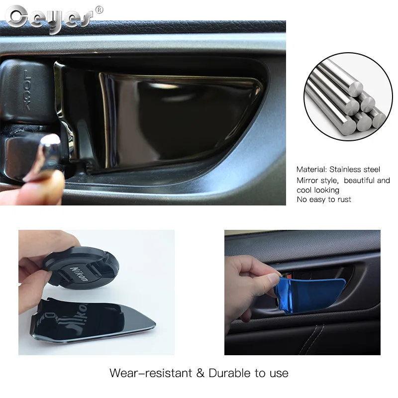 Car Styling Door Bowl Handle Cover Trim Stickers 4pcs For Subaru Forester Outback Legacy Impreza XV 2013 2015 Accessories