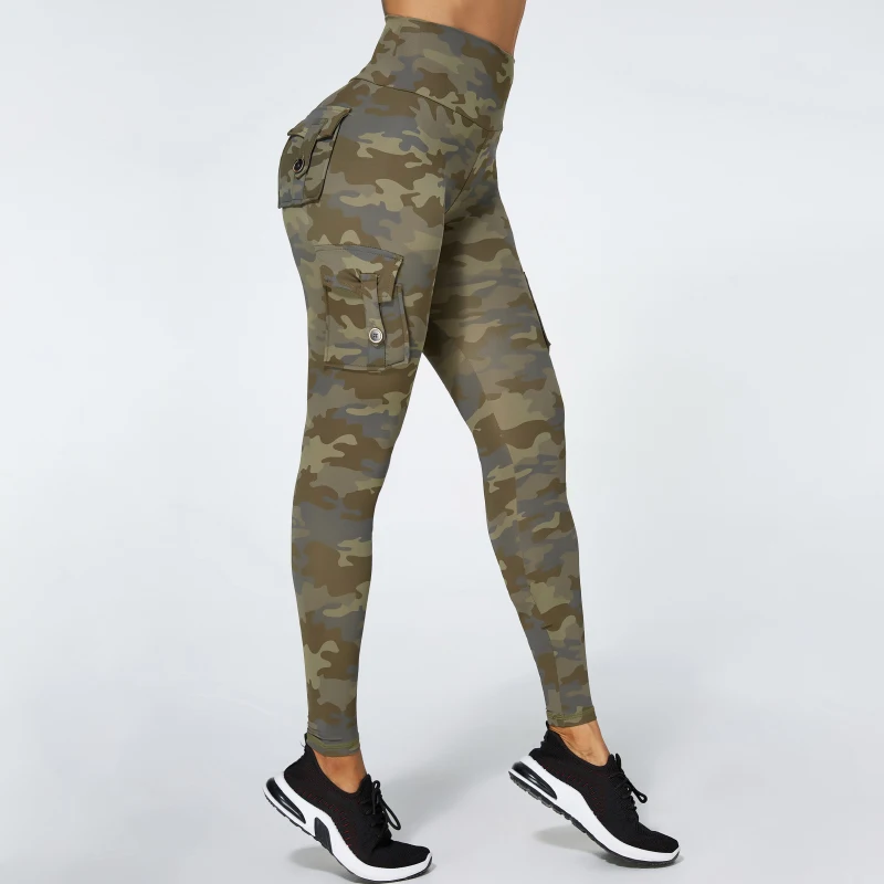 Camouflage Yoga Pants Women Fitness Leggings Workout Sports With Pocket Sexy Push Up Gym Wear Elastic Slim Pants MITAOGIRL 5