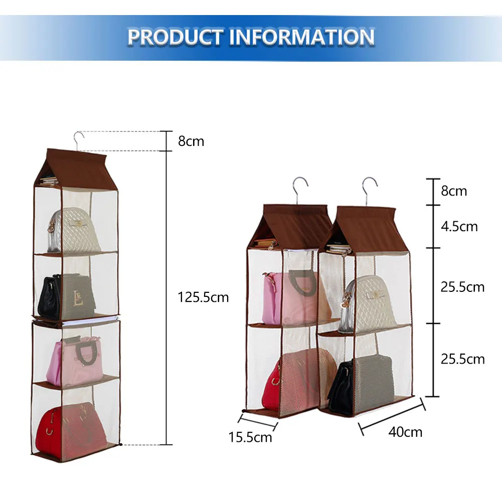 4 карманная подвесная сумка Органайзер для шкафа прозрачная хранения дверная