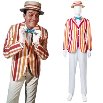 

Movie Mary Poppins Bert Suit uniform Cosplay Costumes Halloween adult men's Mary Poppins blazer Party costume