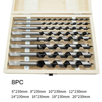

8pcs Auger Bit Wooden box Hex Shank Wood Hole Cutter High carbon steel