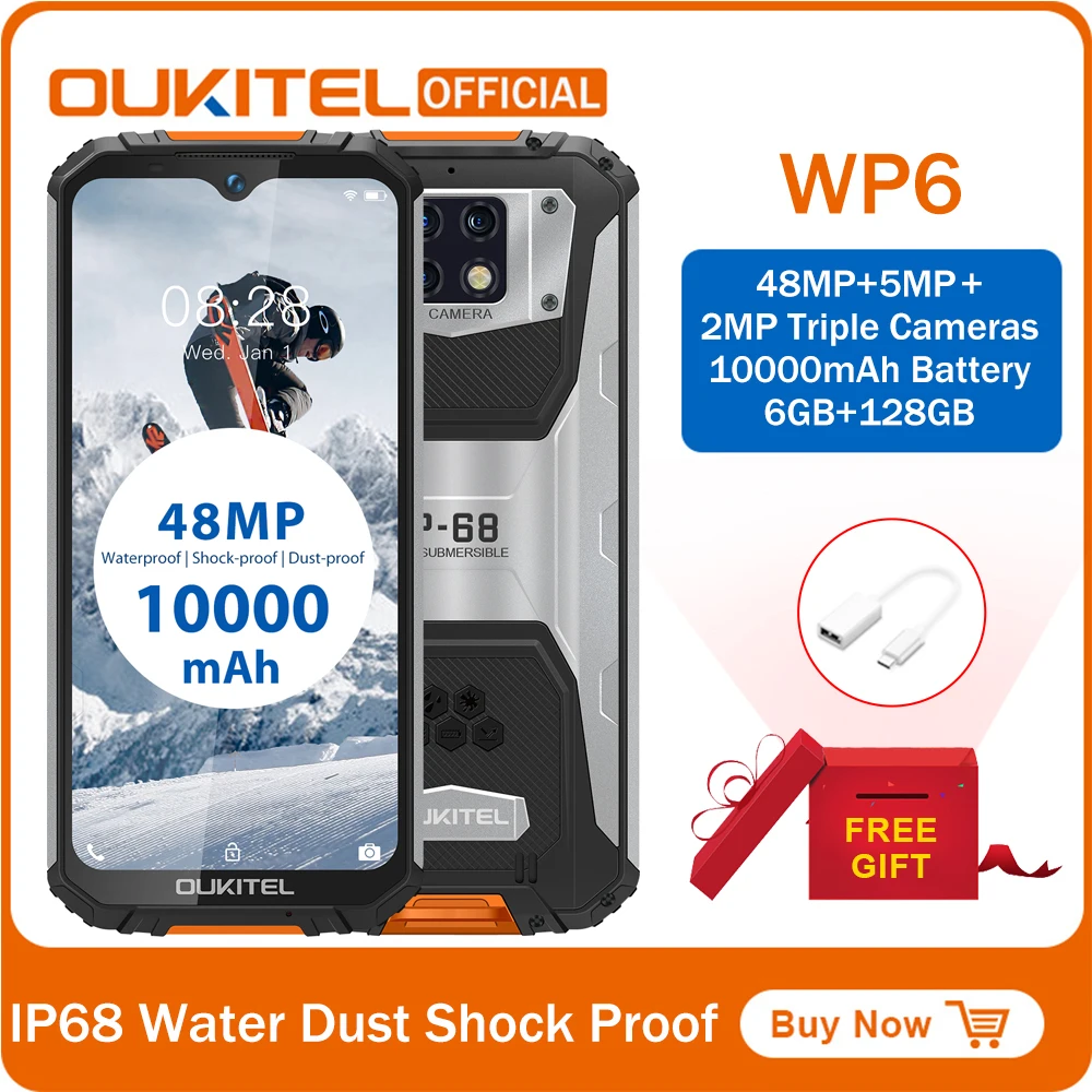 OUKITEL WP6 смартфон с 5 дюймовым дисплеем восьмиядерным процессором MT6771T ОЗУ 9 В ПЗУ 2 А