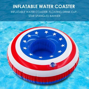 

National Flag Pattern Water Cup Holder Swimming Pool Party Floating Inflatable Easy Carrying Swimming Portable Parts