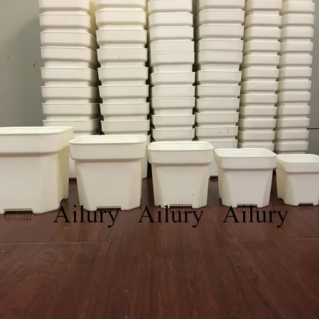 Négyzet Alakú Műanyag Kerek Vastag Zamatos Kis Fekete Növényi Virágcserepek, Fehér Zöld Ültetvények Cserepes Kert Bonsai Tartály - Image 4