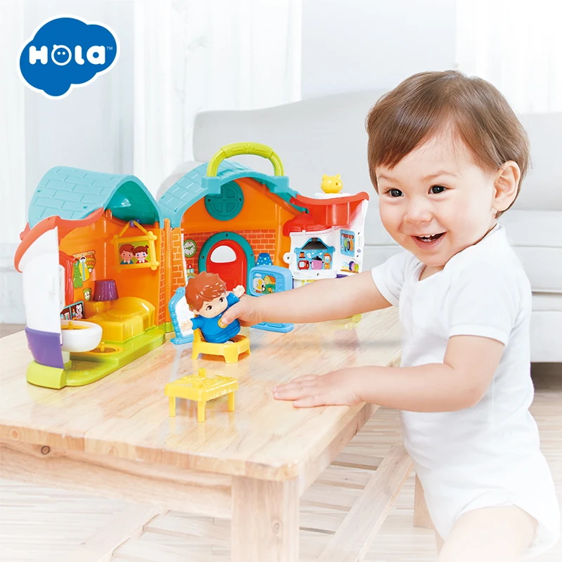 HOLA TOYS 3128A модель дома Миниатюрный Кукольный домик с мебелью аксессуары игрушки деревянная мебель куклы для детских подарков