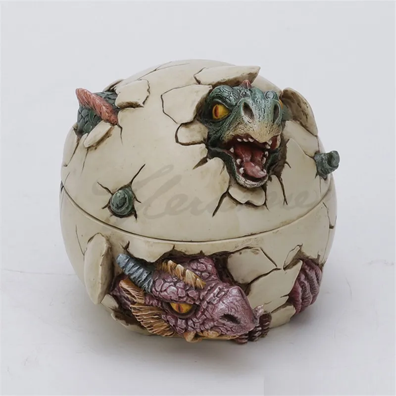 

European Creative Dynomite Animal Art Sculpture Dinosaur Jewel Box Statue Resin Crafts Home Decoration Accessories R4186