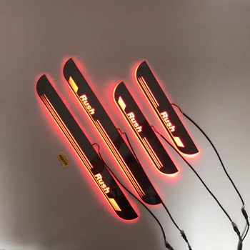 

Express delivery led door sill plate strip welcome light threshold guard protectors for Toyota rush