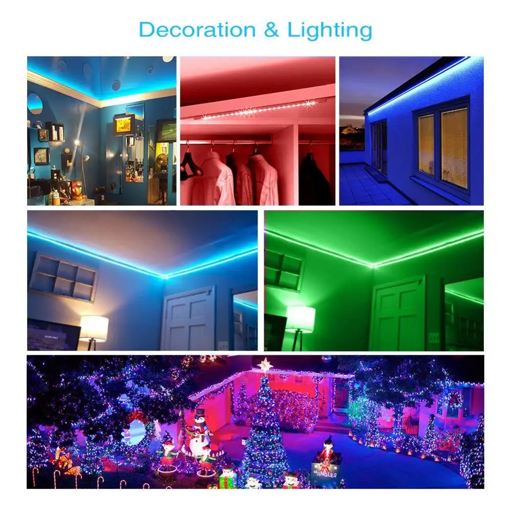5 м гибкий светодиодный свет полосы 2835 RGB водонепроницаемая лента пропилен