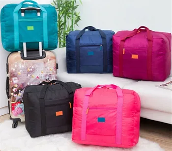 

Travel Big Size Foldable Waterproof Storage Bags Portable Zipper Luggage Bag Neon Storage Carry-On Duffle Bag