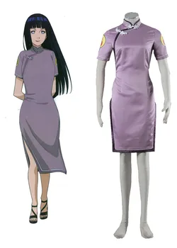 

Naruto Hinata Hyuga Cosplay Costume Chinese Style Women's purple cheongsam Costume Halloween Carnival Costume