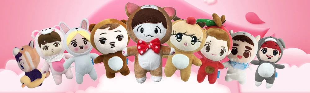 Корея Kawaii аниме плюшевые куклы игрушка мягкая кукла ручной работы Медведь плюшевые куклы с одеждой Мягкие Аниме плюшевые игрушки вентиляторы подарок для ребенка