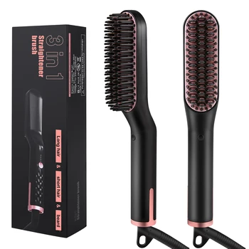 

wt-023 Electric Straightener Fast Heated Brush 3-in-1 Hair Straightening Brush for Man Beard Hair Suitable for Long Short Hair