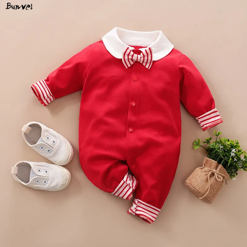 bunvel Brand New Cute Toddler Infant Baby Girls Rompers Bear Penguin Pattern Baby Girl Boy Clothes Long Sleeve Jumpsuit 0-18M
