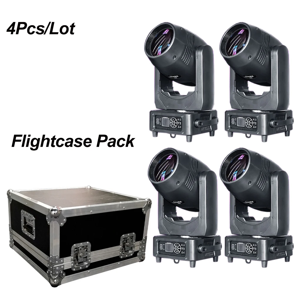 Flightcase Pack 4 шт./лот 295 Вт Луч движущаяся головка светильник с фокусом Мороз и Радуга DMX512 светодиодный эффект луч диско-бар светильник шоу сценический светильник ing - Цвет: Flightcase Pack