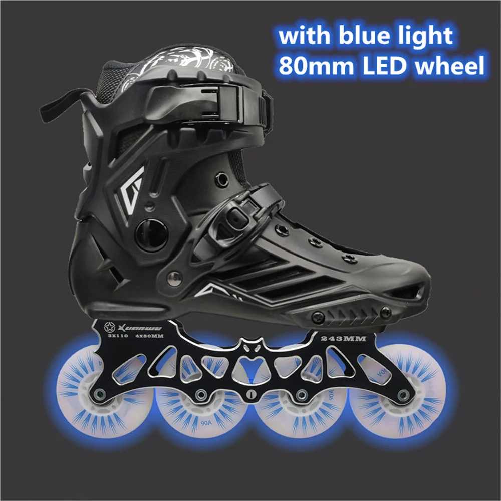 LED 80mm Skates Shoes for Inline Roller FSK Slalom Skate Shoes White Red Blue Pink Colorful Flash 4 Wheel / 3 Wheel Speed Shine 4
