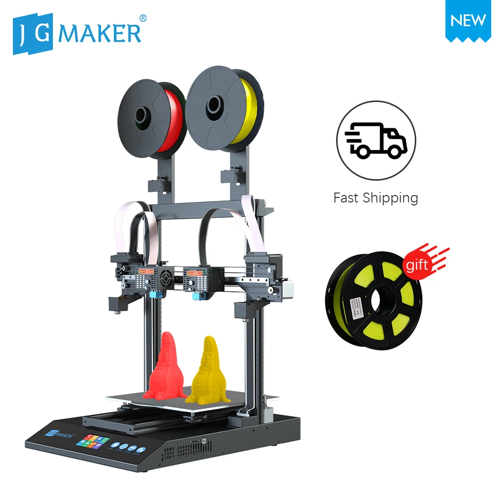 JGMAKER New Artist D Pro Auto Leveling 3D Printers IDEX Direct Drive 32Bit MotherBoard TMC2209 Large Print Size jgmaker artist d 3d printer independent dual extruder large print size 300 300 340mm direct drive 32bit board tmc2208 tpu pla