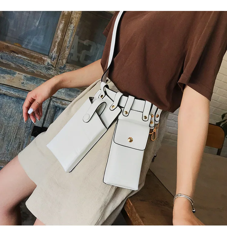 Модная женская поясная сумка, Кожаная поясная сумка, дорожные нагрудные сумки, маленькая сумка для телефона, сумка на ремне