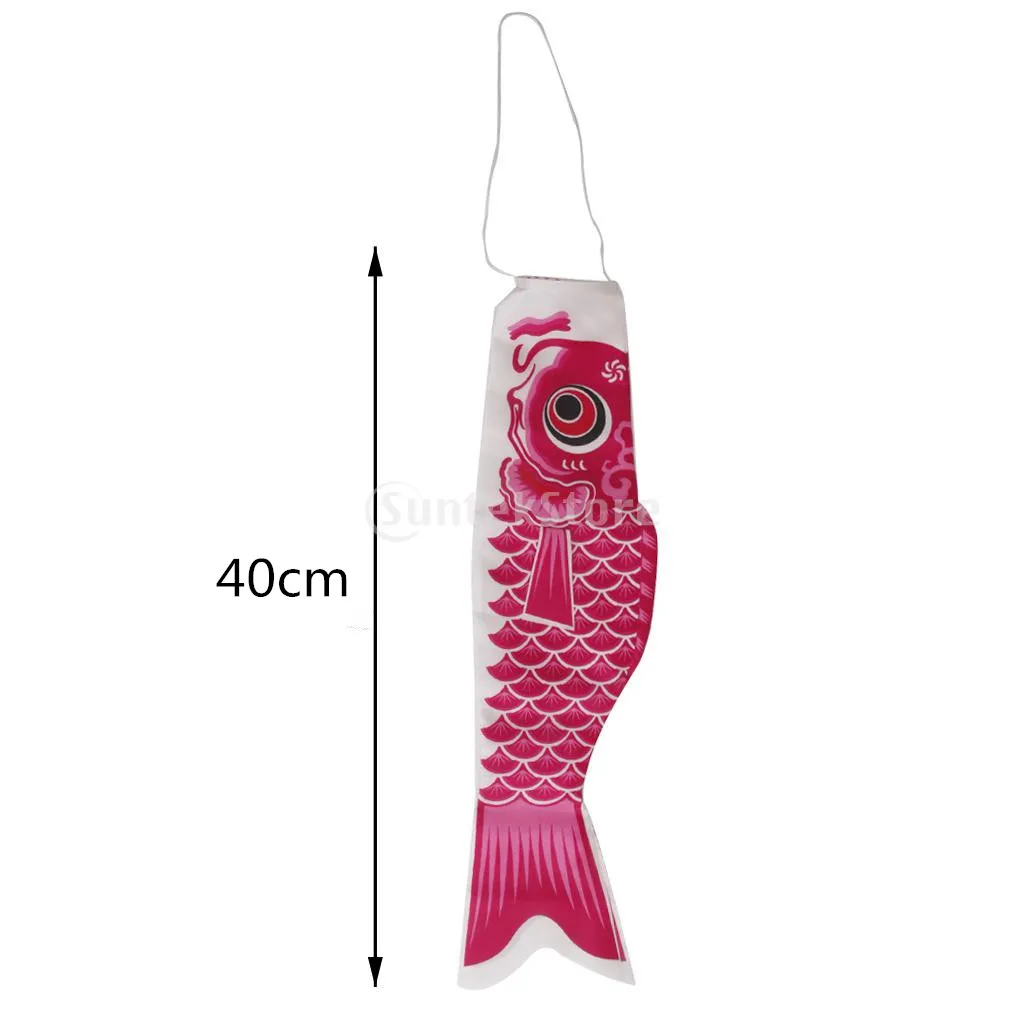 4pcs 40cm Koi Nobori Waterproof Carp Windsock Streamer Hanging Fish Flag Decor Kite Koinobori For Child Toy Fish Kite flagpole