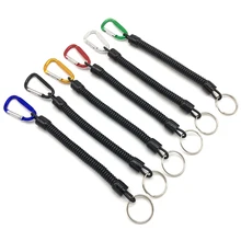 

New Tactical Retractable Spring Elastic Rope Tether Anti-lost Phone Keychain Rope Portable Fishing Lanyards Security Gear Tool