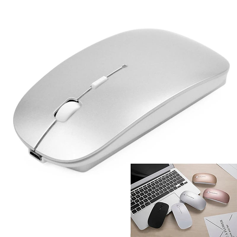 Mobile Wireless Bluetooth Mouse Rechargeable Adjustable DPI Computer Mice for Notebook PC Laptop OC-shipping