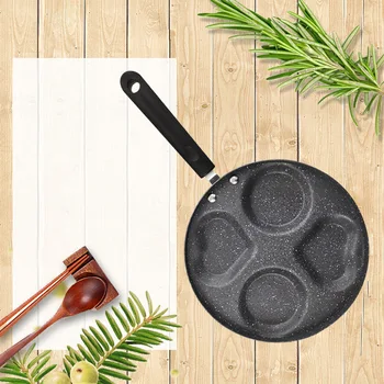 

Omelette Pan Mini Four Hole Flat Bottom Small Frying Pan Breakfast Egg Dumplings Nonstick Pancake Pan Omelette Mold