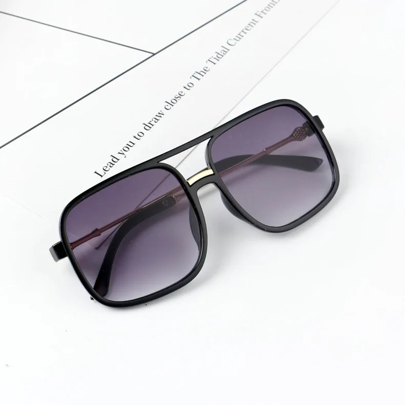 MYT_0184 Новые квадратные очки детские солнцезащитные очки для девочек и мальчиков ретро очки пилота винтажные детские очки простые очки UV400 - Цвет линз: C6 Black Black