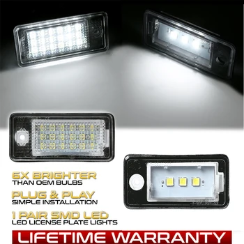 

2Pcs Canbus auto LED License Number Plate Light Lamps For Audi A3 8P S4 A4 B6 B7 RS4 A5 8F A6 C6 RS6 A8 S8 Q7 4L car accessories