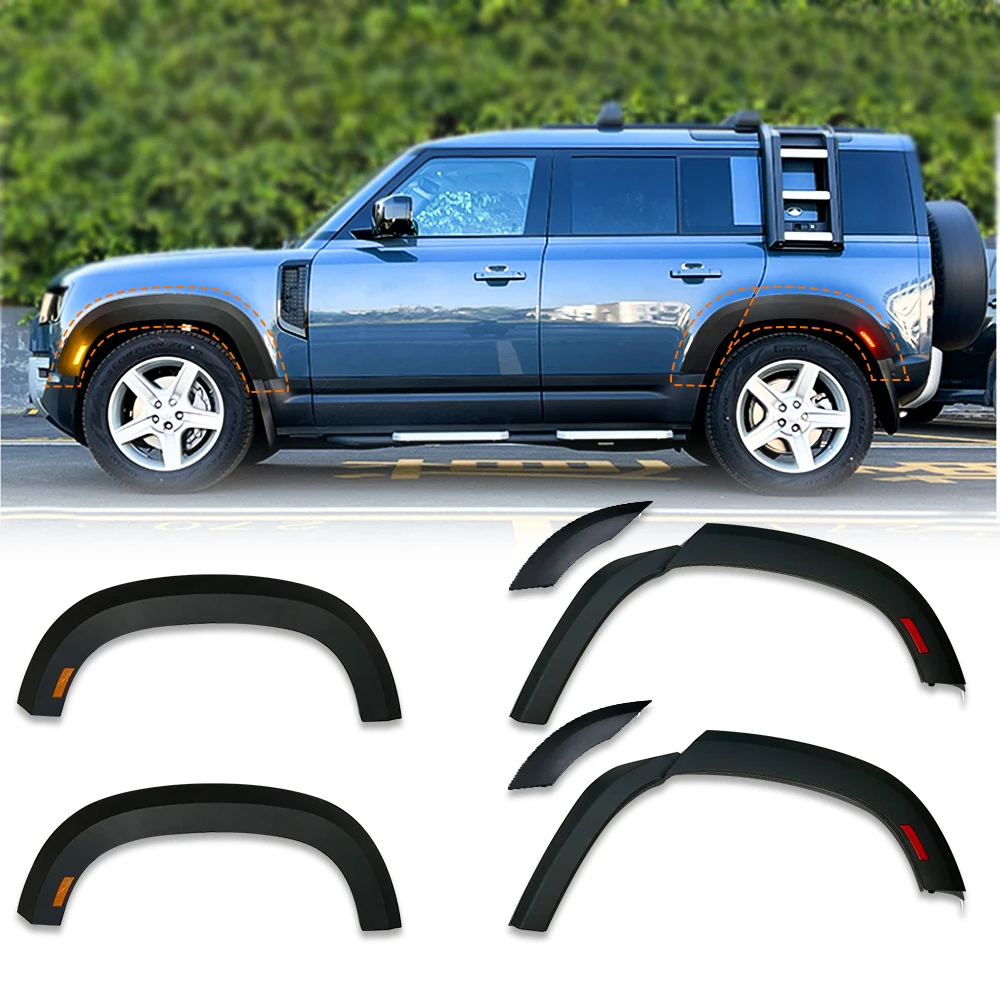 

For Land Rover Defender 110 2020 Car Car Fender Flares Arch Wheel Eyebrow Auto Mudguard Lip Body Kit Eyebrow Protector Cover ABS