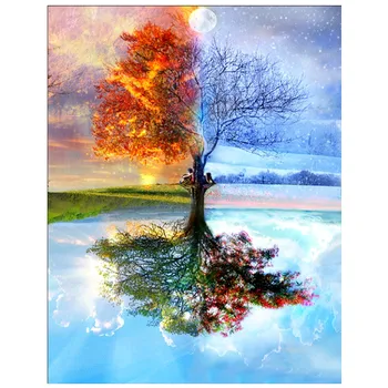 

Full Round Drill 5D DIY Diamond Painting "Four season tree" Embroidery Cross Stitch 5D Home Decor