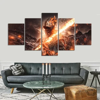 

5pcs Dark Souls Game Poster Wall Sticker Canvas Paintings Wall Art for Living Room Wall Decor