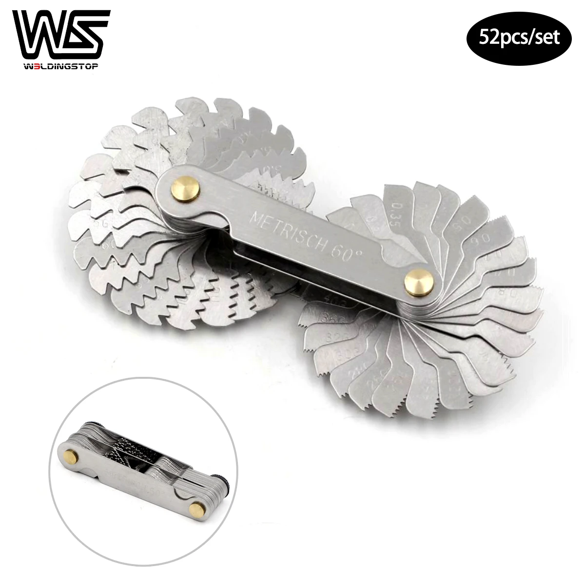 40pcs Thread Measuring Gage 60 Degree Whitworth Metric Screw Thread Pitch GaDC 40pcs Thread Measuring Gage 60 Degree Whitworth Metric Screw Thread Pitch GaDC