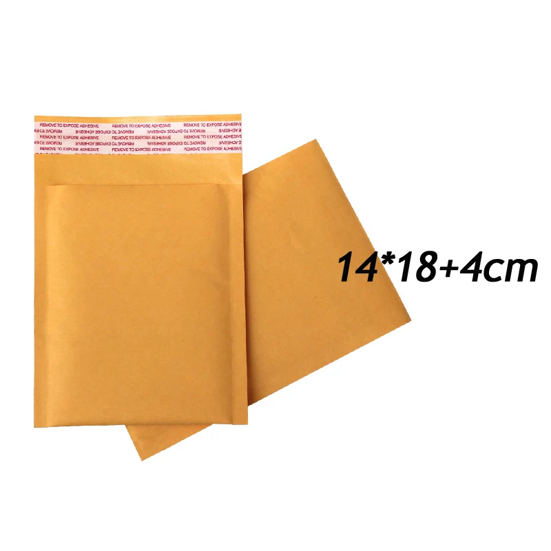 

100pcs/lot 14cm*18cm+4cm Golden Kraft Bubble Mailers Bubble Padded Envelopes