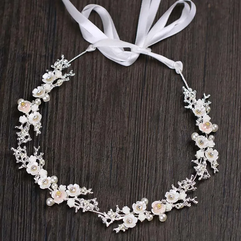 Высокое качество цветок имитация жемчуга кристалл принцесса невесты Свадебная вечеринка украшения для волос повязка украшения на голову - Окраска металла: Style 2