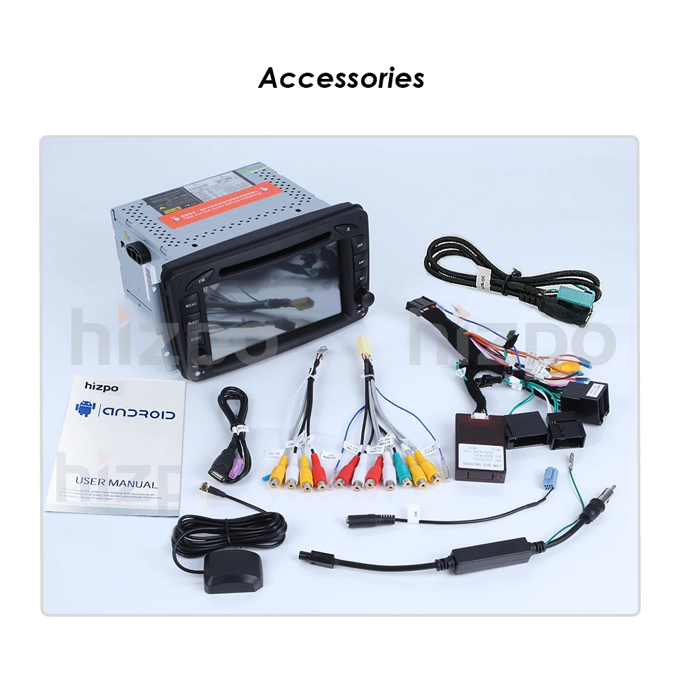 Clearance Hizpo Car Multimedia Player Android 9.0 GPS 2 Din DVD Automotivo For Mercedes/Benz/W209/W203/M/ML/W163/Viano/W639/Vito Radio CAM 4