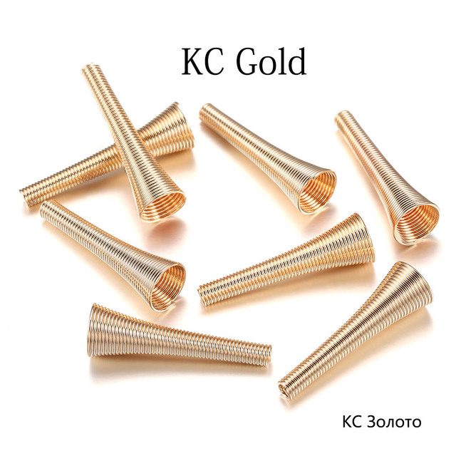 Metal Spring Funnel Shape Spacer Beads Caps DIY Beading Supplies Cone Spring Coil End caps For Jewelry Makings Accessories