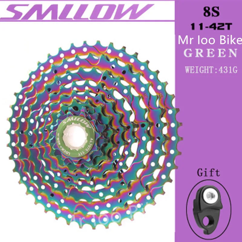 

cassete 8 velocidade Colorful big tooth cassette freewheel 8/24 speed mountain bike 11-42T ultralight cassette 8 speed freewheel