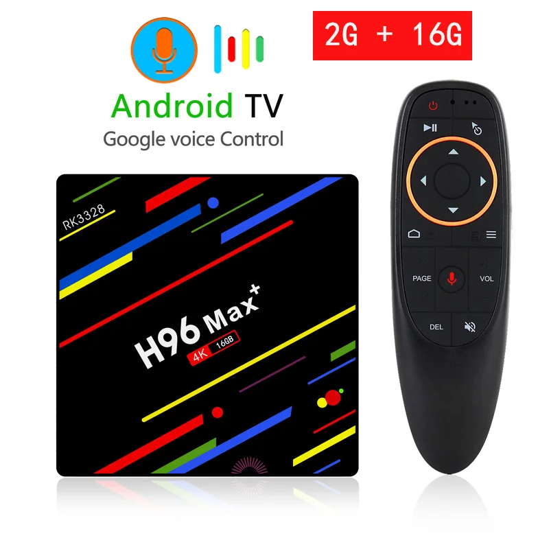 H96 MAX Plus Smart tv Box Android 9,0 4 Гб 64 Гб Rockchip RK3328 H.265 4K Youtube Netflix Google Play медиаплеер PK X96 MAX - Цвет: 2G 16G Voice control