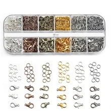 

1Box Lobster Clasp&Jump Rings Jewelry Findings Set for Earring Jewelry Making Chain Hook Connector DIY Components Kits Supplies