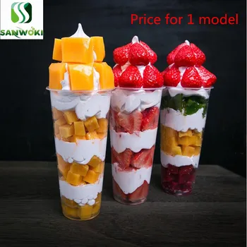 

700ml Simulation Food Model Melaleuca Fruit Model Fresh Fruit Cup Model Thai Man Cup Ice Cream Dessert strawberry sundae model